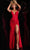 JVN by Jovani JVN38817 - Twist Detail Prom Gown with Slit Special Occasion Dress 00 / Red