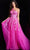 JVN by Jovani JVN39318 - Floral Embroidered Asymmetric A-line Gown Special Occasion Dress 00 / Fuchsia