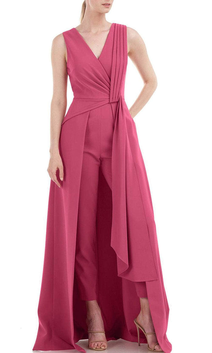 Kay Unger 5548814 - Sleeveless Jumpsuit with Overskirt Special Occasion Dress 2 / Berry Sorbet