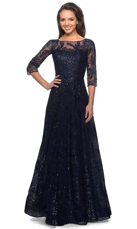 La Femme - Sequined Lace Formal Dress 27942SC