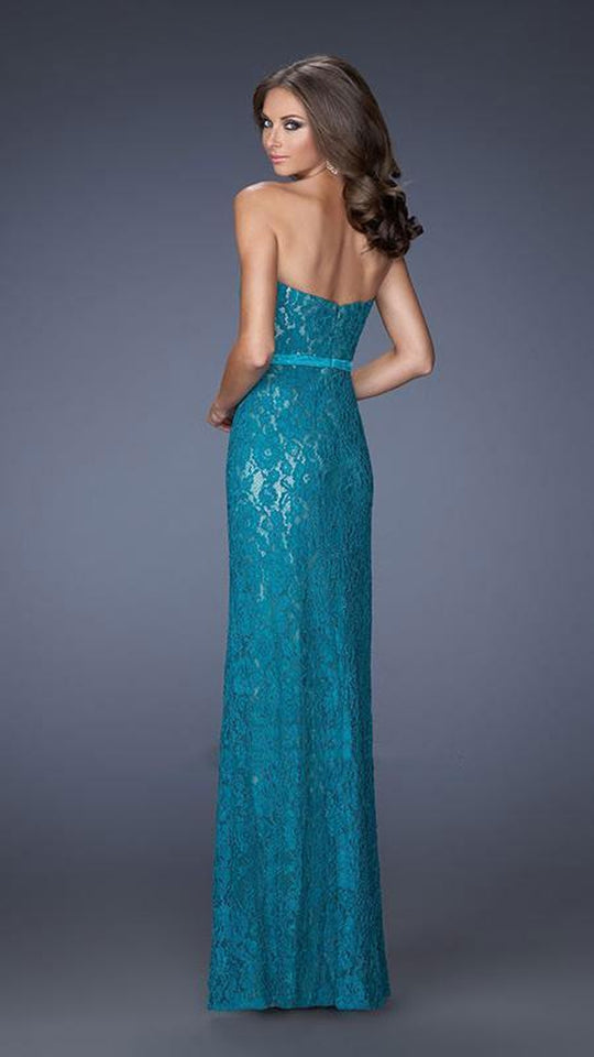 La Femme - 20107 Lace Embellished Sweetheart Column Gown