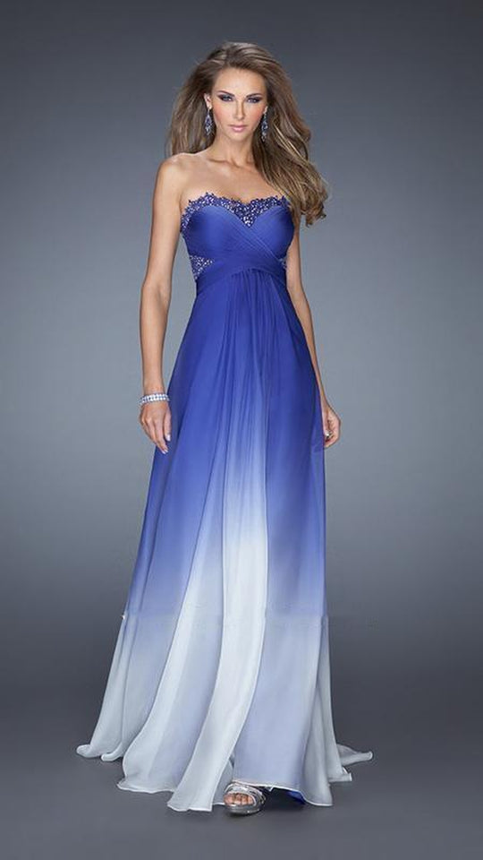 La Femme - 20167 Ombre Lace Trimmed Sweetheart A-Line Gown
