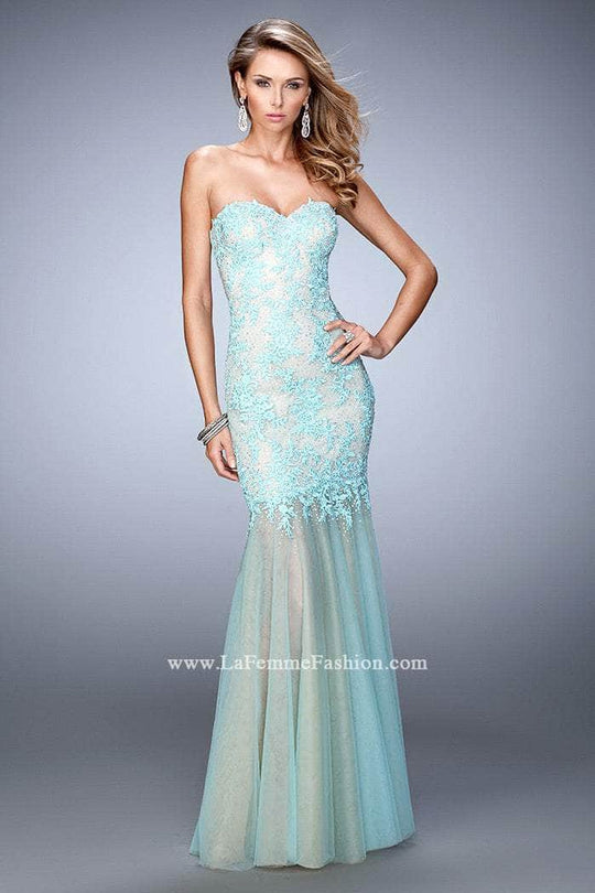 La Femme 21604 - Strapless Applique Prom Dress