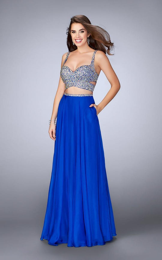 La Femme - 23966 Two-Piece Crystal Sweetheart Crisscross Long Evening Gown