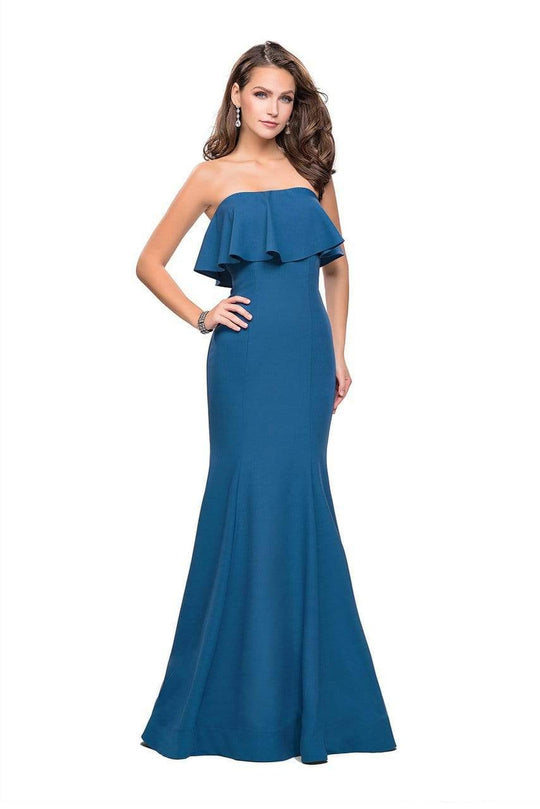 La Femme - 25419 Strapless Fitted Ruffled Mermaid Gown