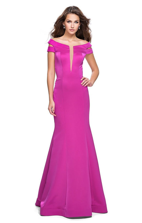 La Femme - 25903 Deep V-neck Mermaid Dress