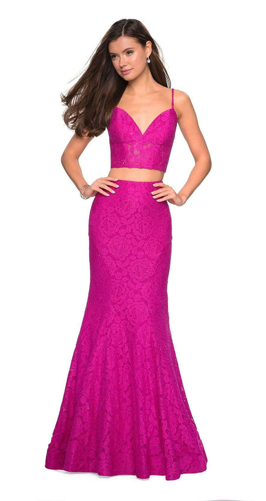 La Femme 27589 Floral Lace Mermaid Prom Dress