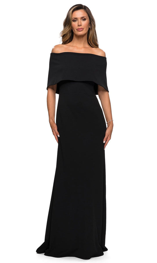 La Femme 28209 Straight Neck Jersey Evening Dress