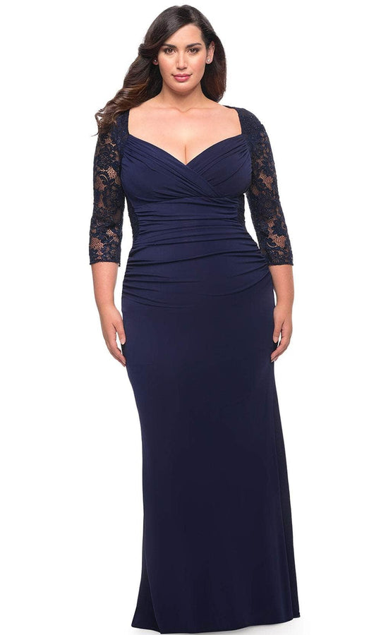 La Femme 29586SC - Ilusion Quarter Sleeve Formal Dress