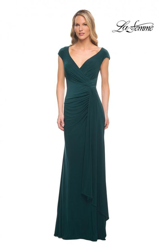 La Femme - 29814 Cap Sleeves Sheath Mother of the Groom Dress