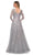La Femme 29825SC - Illusion Bateau Tulle Formal Gown Mother of the Bride Dresses 8 / Silver