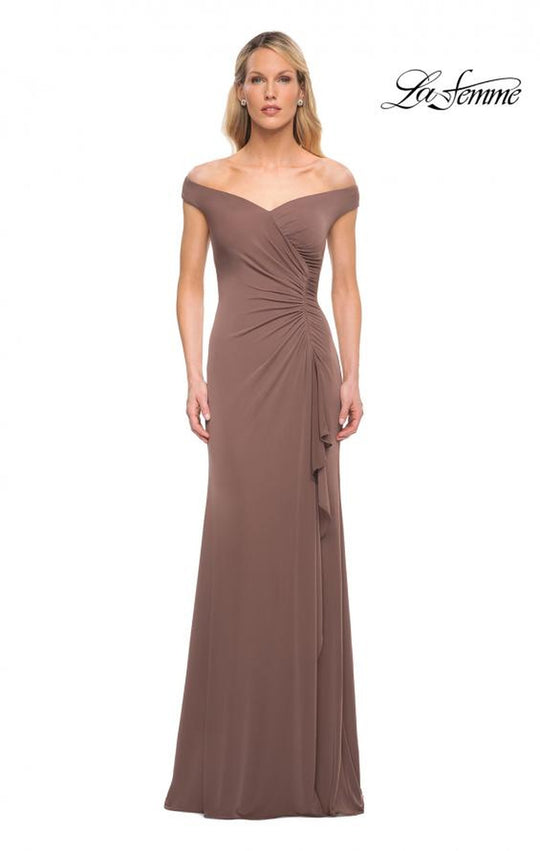 La Femme - 29925 Off Shoulder Sheath Evening Dress