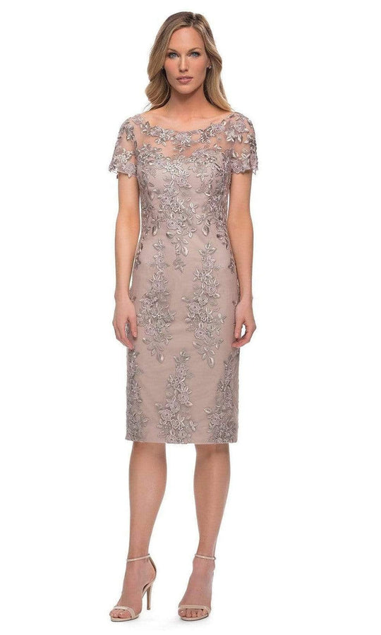La Femme 29930 Embroidered Column Cocktail Dress