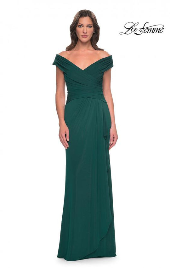 La Femme 30040 - Shirred Bodice A Line Dress