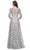La Femme 30062 - Embroidered Quarter Sleeve Prom Gown Mother of the Bride Dresses