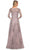 La Femme 30078SC - Quarter Sleeve Beaded Lace Formal Dress Mother of the Bride Dresses 12 / Silver/Pink