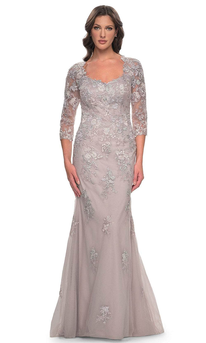 La Femme 30200 - Quarter Sleeve Mermaid Evening Dress Mother of the Bride Dresses 4 / Dusty Lilac