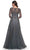 La Femme 30201 - V-Neck Embroidered Long Dress Mother of the Bride Dresses