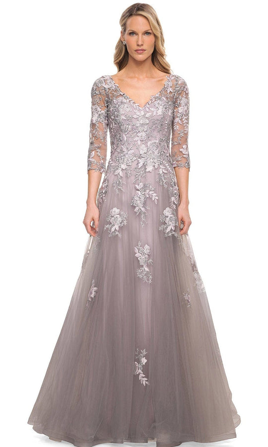 La Femme 30229 - Embroidered A-Line Dress