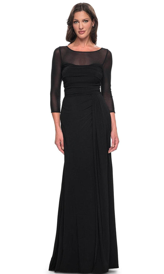 La Femme 30230SC - Illusion Bateau Jersey Evening Dress