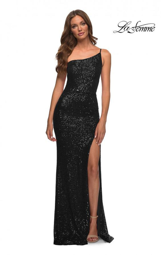 La Femme 30391 One Shoulder Sequin Prom Dress