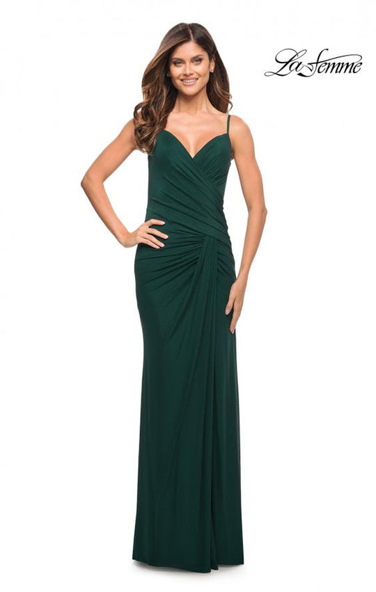 La Femme - 30393 Sleeveless Ruched Sheath Dress