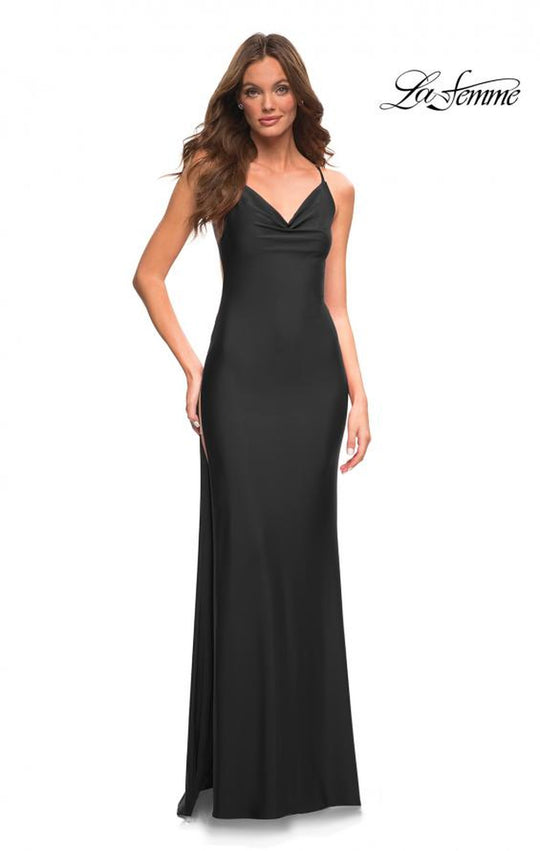 La Femme 30437 - Skyscraper Slit Sheath Gown