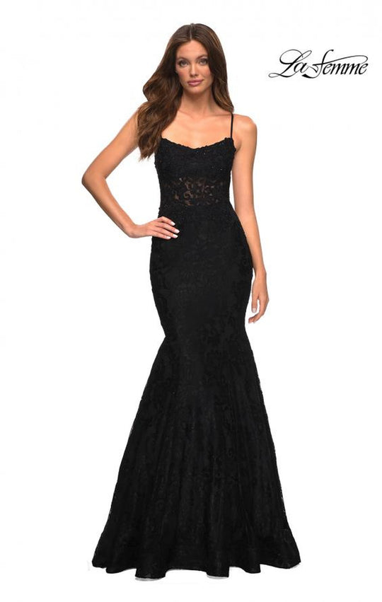 La Femme - 30467 Sleeveless Embroidered Long Dress