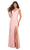 La Femme 30604SC - V-Neck Bandeau Back Prom Gown Prom Dresses 00 / Light Pink