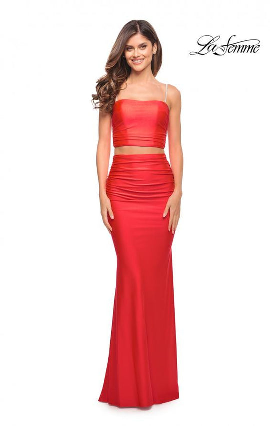 La Femme - 30789 Beaded Straps Two Piece Gown