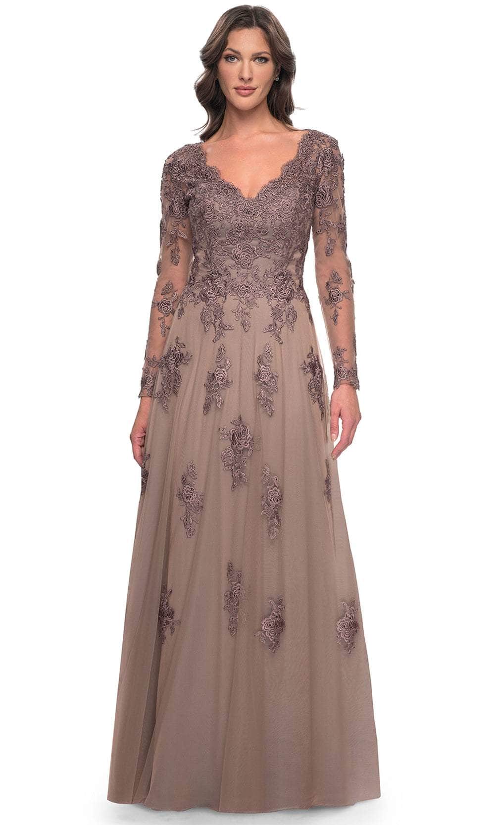 la femme long sleeve dresses La Femme 31836 - Long Sequin Sheath Dress
