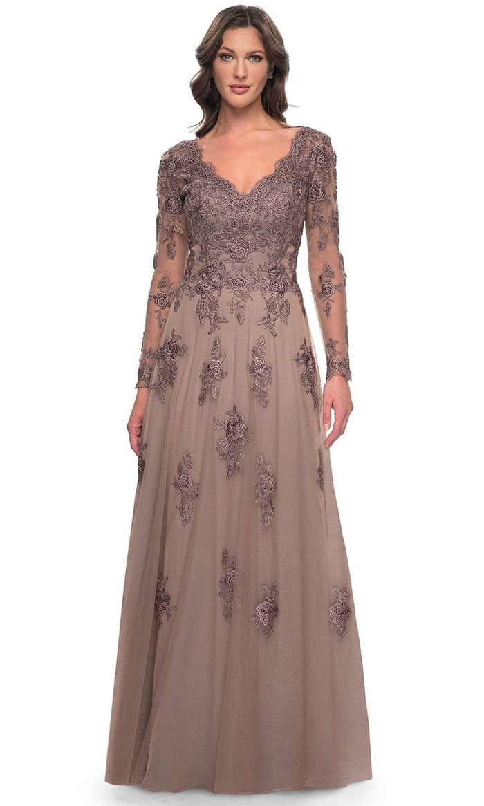 La Femme 30795 - Long Sleeve Tulle Evening Dress Mother of the Bride Dresses
