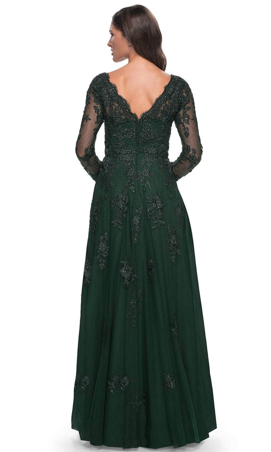 La Femme 30795 - Long Sleeve Tulle Evening Dress