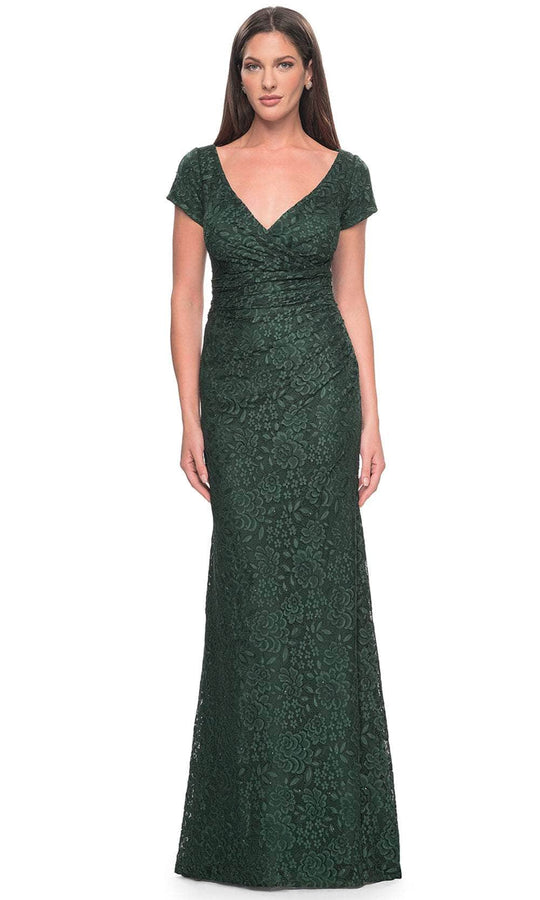 La Femme 30797 - Short Sleeve Lace Evening Dress