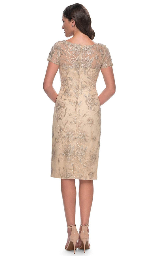 La Femme 30801 - Sequin Short Sleeves Formal Dress