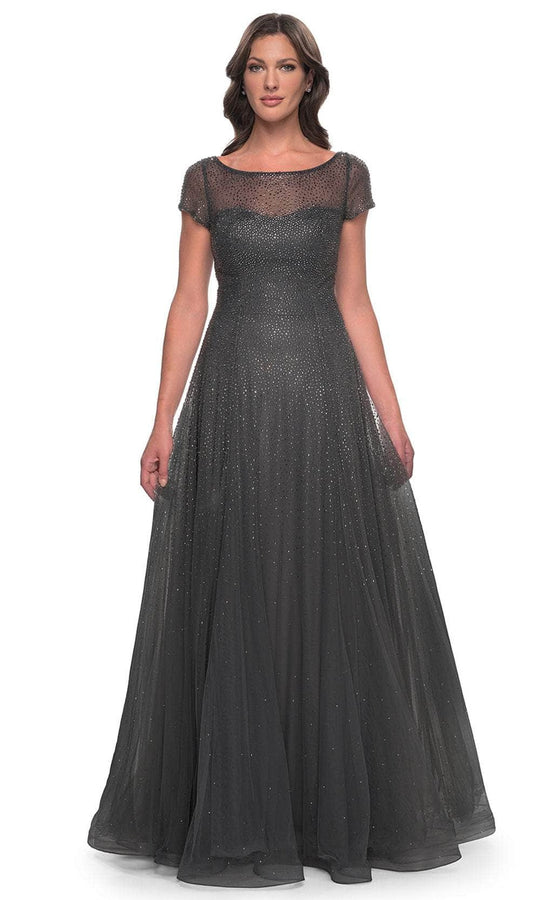 La Femme 30852 - Illusion Rhinestone Formal Dress