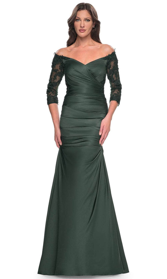 La Femme 30853 - Trumpet Satin Evening Dress