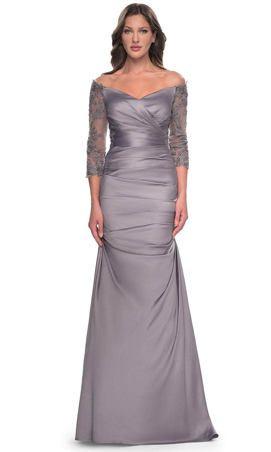 La Femme 30853 - Trumpet Satin Evening Dress