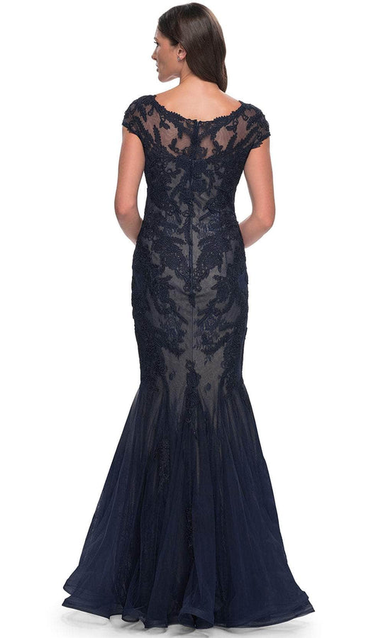 La Femme 30876 - Cap Sleeve Embroidered Prom Gown