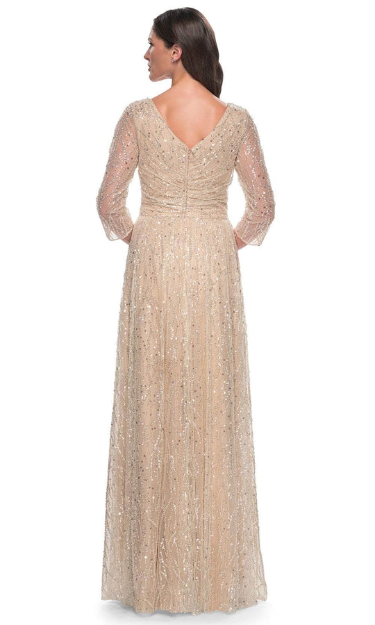 La Femme 30911 - V-Neck Embellished Formal Dress