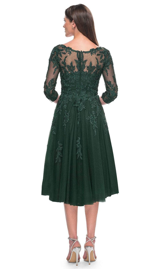 La Femme 30964 - Embroidered A-line Knee-Length Dress