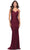 La Femme 31122 - Ruched Sleeveless Evening Dress Evening Dresses 00 / Dark Berry