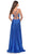 La Femme 31193SC - Knotted V-Neck Cutout Prom Gown Prom Dresses 6 / Royal Blue