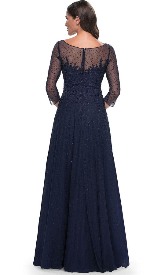 La Femme 31235 - Embroidered Embellished A-line Evening Gown