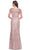 La Femme 31672 - Beaded Floral Patterned Short Sleeve Evening Dress Mother of the Bride Dresses