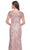 La Femme 31672 - Beaded Floral Patterned Short Sleeve Evening Dress Mother of the Bride Dresses