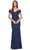La Femme 31679 - Off Shoulder Lace Evening Dress Evening Dresses 2 / Navy