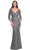 La Femme 31721 - Beaded Lace Evening Dress Evening Dresses 4 / Gunmetal