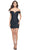La Femme 31741 - Cap Sleeve Ruched Cocktail Dress Cocktail Dresses 00 / Black