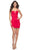 La Femme 31758 - Fitted V-Neck Cocktail Dress Cocktail Dresses 00 / Red